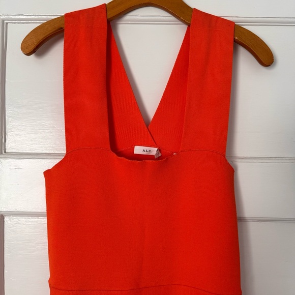 NWT ALC skater bodycon midi dress in orange (guava) - size medium - Picture 5 of 8